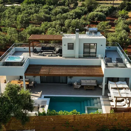 Villa Mourelo Luxury In Chania With Private Pool Jacuzzi